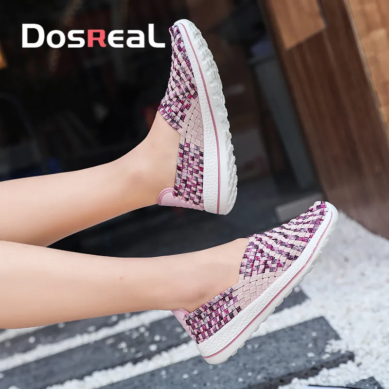 Dosreal женские тканые туфли без каблуков Балетки на плоской подошве весенние