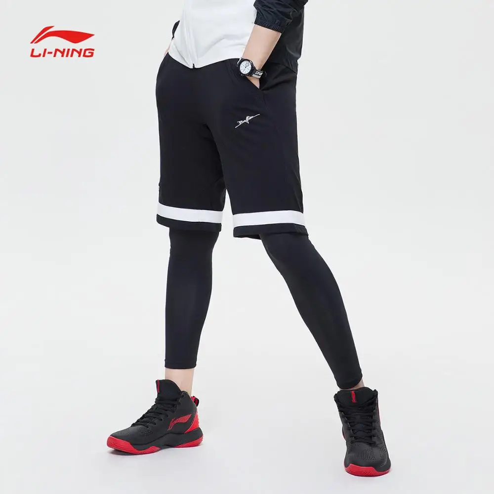 Li-Ning мужские баскетбольные спортивные штаны серии BAD FIVE с карманами, регулируемые спортивные штаны AKLN805 MKY422
