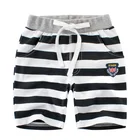 Детские летние пляжные свободные шорты, шорты в полоску для маленьких мальчиков, повседневные штаны, хлопковые удобные для детей 2-7 лет
