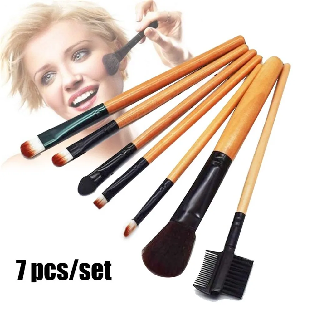 7 шт./компл. кисти для макияжа Кисти смешивания тени Пудра основа глаз бровей губ
