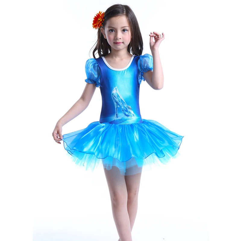 Балетное танцевальное платье с блестками для школьниц синяя балерина пачка