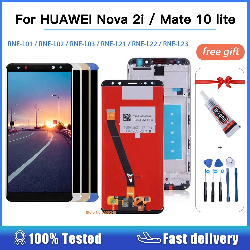 Высококачественный ЖК-дисплей 5 9 дюйма для HUAWEI Nova 2i с сенсорным экраном и рамкой