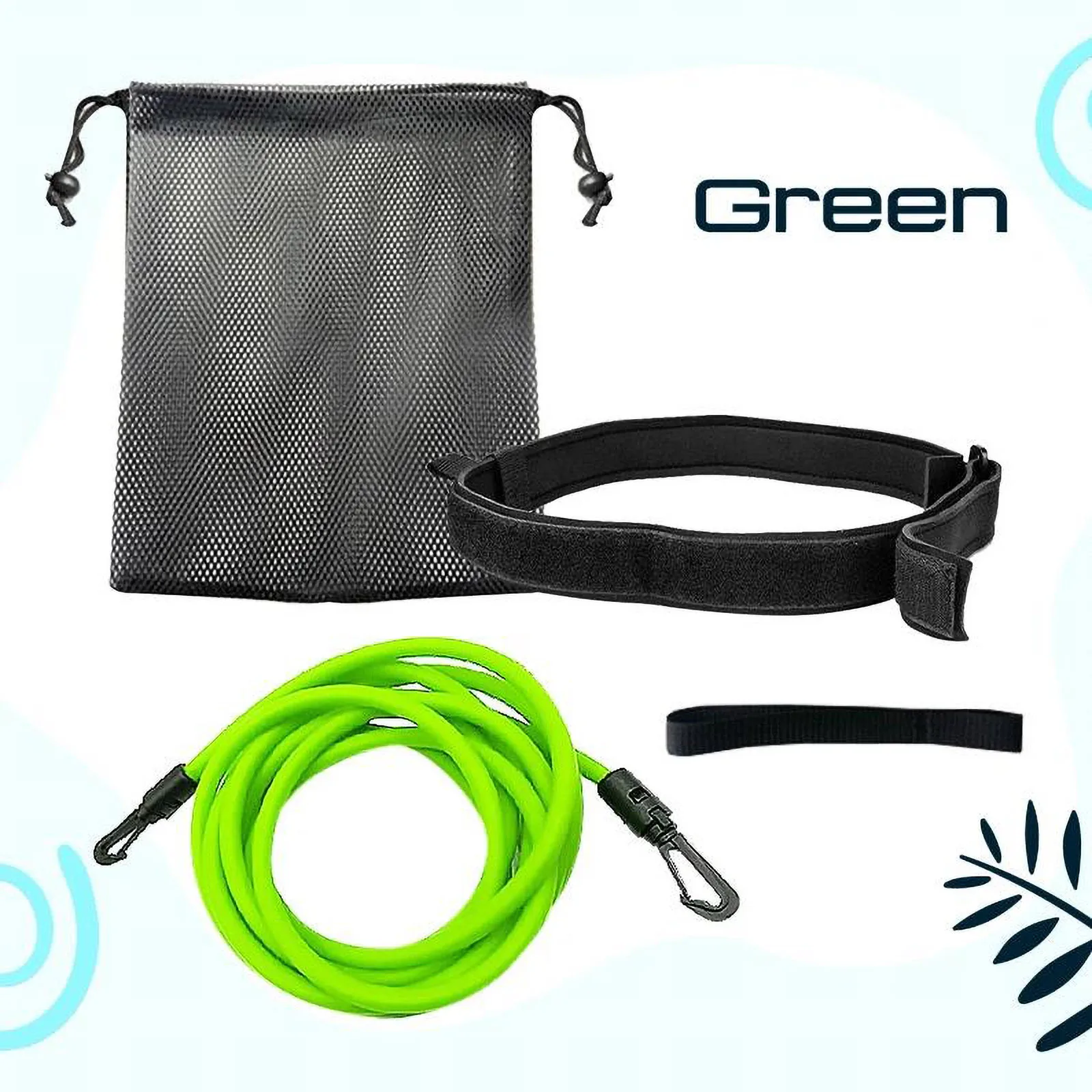 

4M Adjustable Swimming Training Resistance Elastic Belt Swimming Pool Accessories Swim Exerciser Bungee Strength Rope Fixed