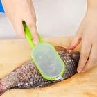 2 в 1, пластиковая щетка для рыбной чешуи, щетка для рыбной чешуи, встроенный нож для рыбы, быстрое удаление, нож для рыбы, очистка чешуи, кухонные принадлежности