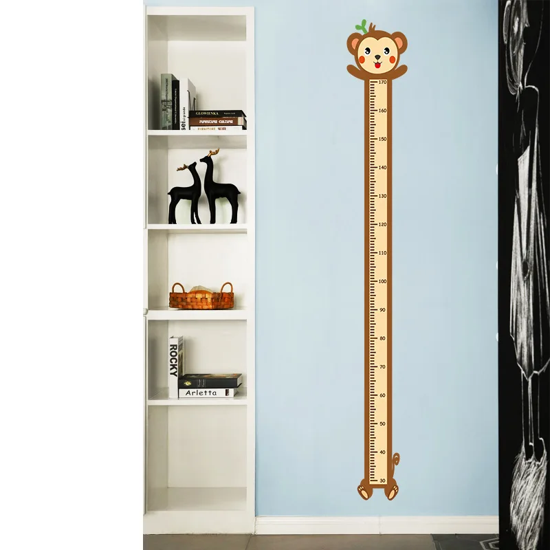 

Cute Cartoon Animal Height Wall Stickers Decor Nordic Modern Children Height Measure Mural Decals Nursery Creative Wallpaper