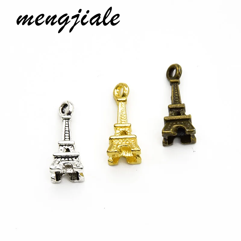 

30Pcs Hot Sell Vintage Metal 3D Tower Charms Pendant For Jewelry Making DIY Handmade Craft