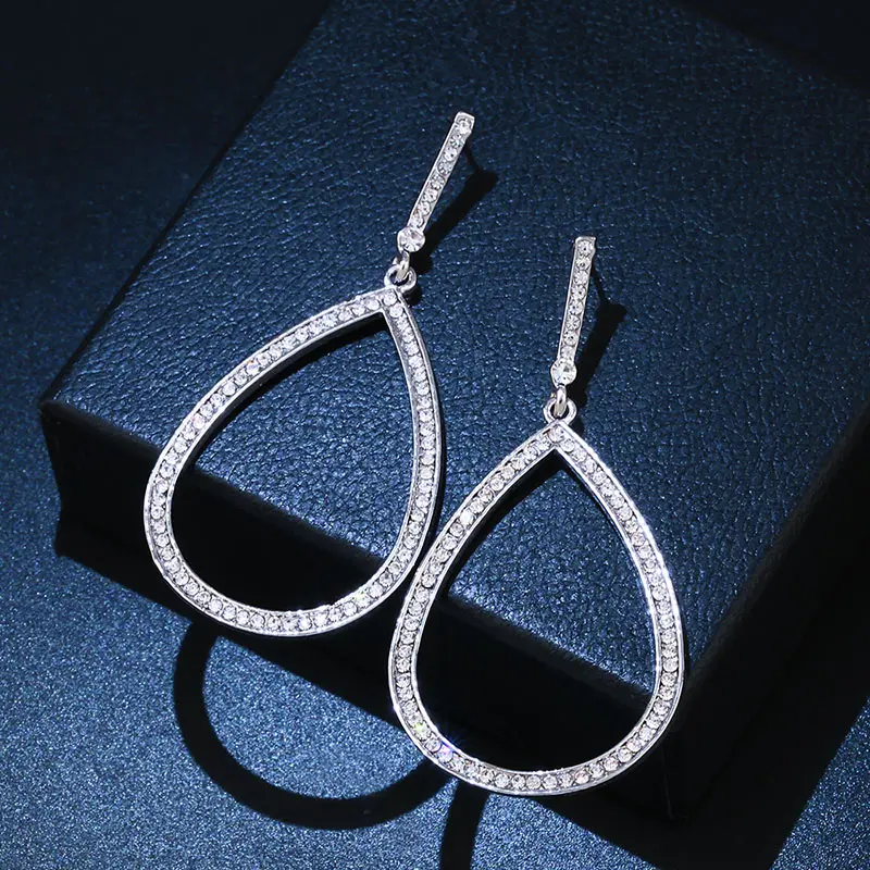 Большие черные серьги OCESRIO для женщин большие серьги-кольца с кристаллами и