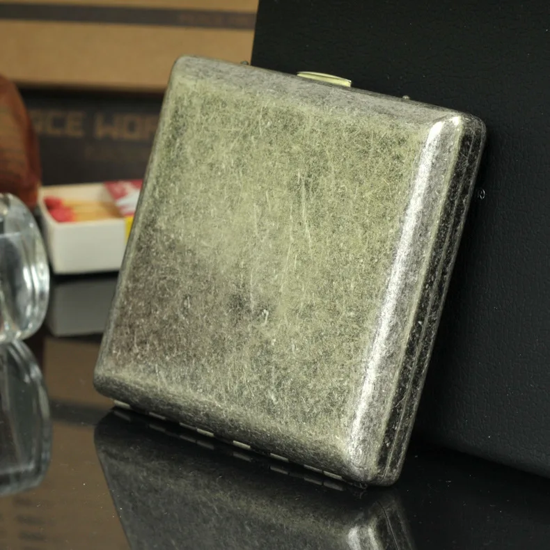 Новинка 1 шт. оригинальная старинная Серебряная коробка для сигарет