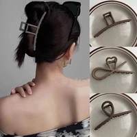 ruoshui new metal hair claws for woman coffee color hairpins women hair accessories hair clamp headwear hairgrip barrettes