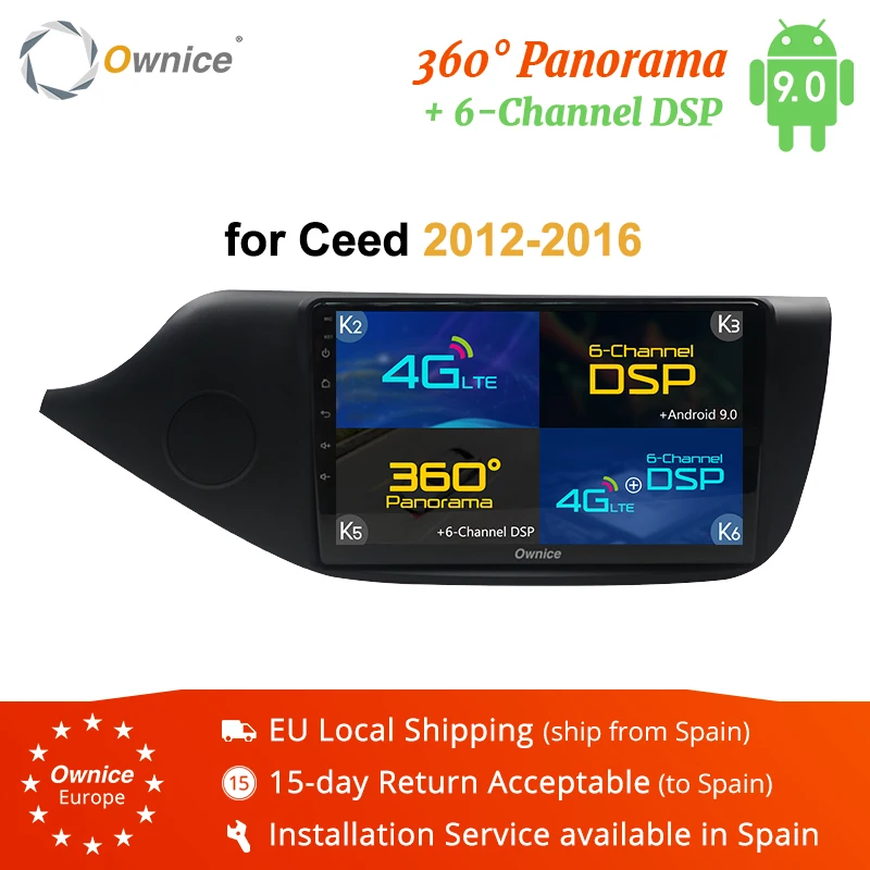 Автомагнитола Ownice 2din на Android 9 0 k3 k5 k6 видеоплеер с GPS навигацией для KIA Ceed JD 2012 2013 2014