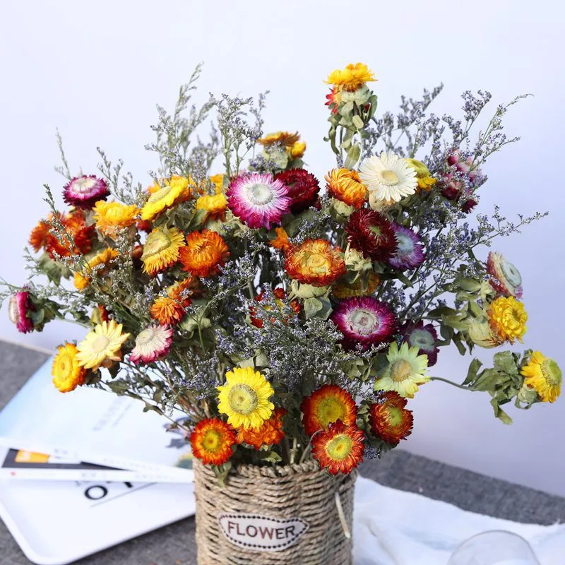 

Топ Модные Небольшие маргаритки влюбленная трава букет композиция Свадебный Материал домашний Декор рождественские украшения гости подар...