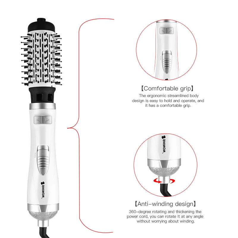 

2 in 1 Electric Automatic Rotating Hair Dryer Brush Comb Blow Dryer Hair Curler Roller Curling Iron Salon Comb Styler Styling