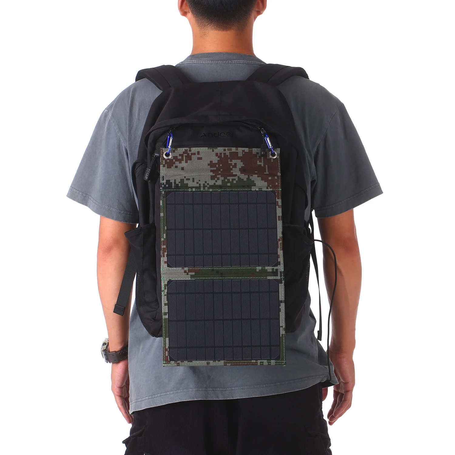 Монокристаллическая складная солнечная панель с двумя USB выходами 120 Вт 12