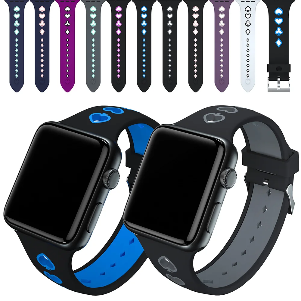Ремешок силиконовый для Apple watch band 44 мм/40 мм спортивный браслет iWatch 42 мм/38 5 4 3 2 |