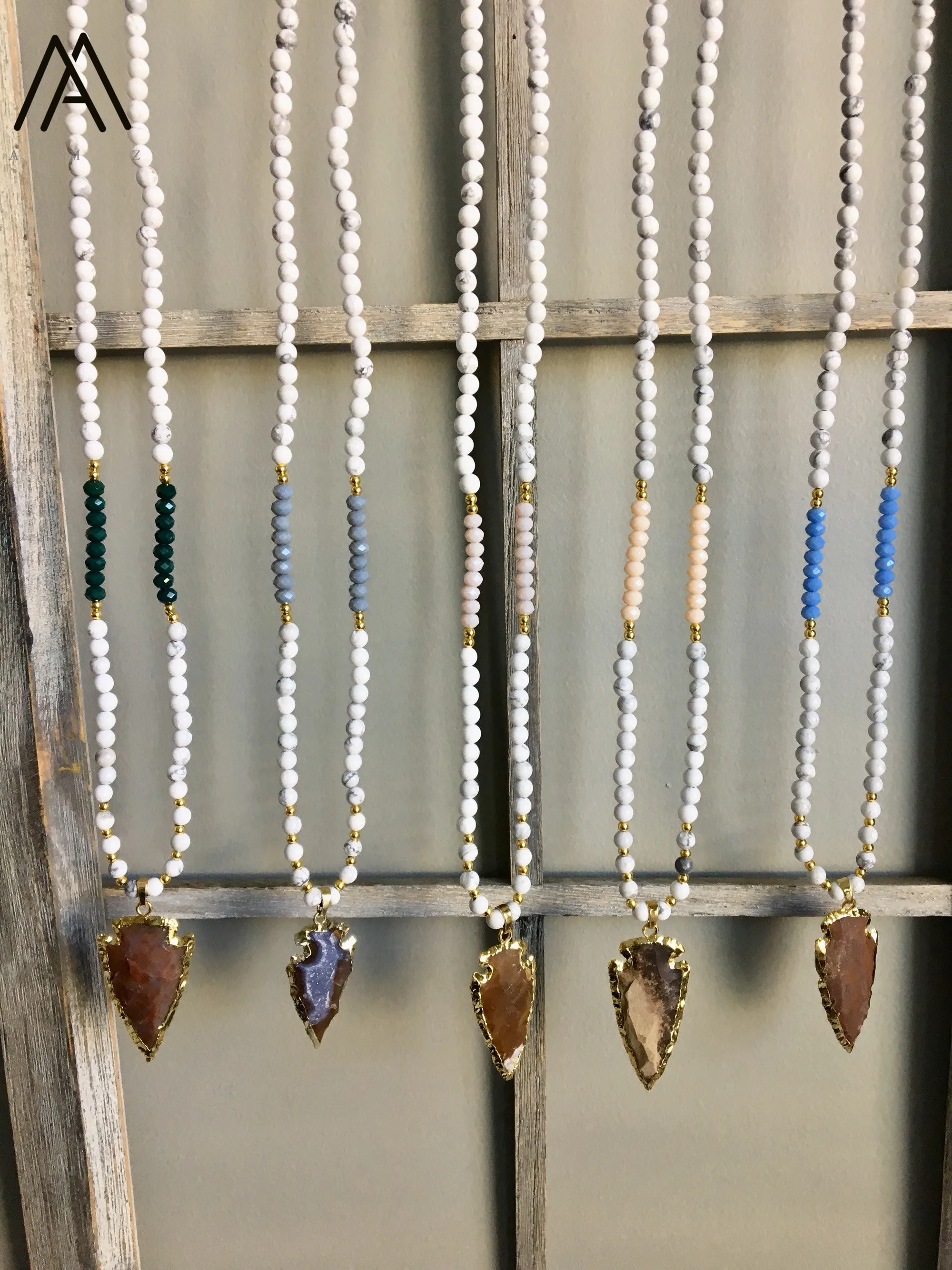 Стрелы индийские Агаты камень кулон 108 молитвенные бусы Матированный белый