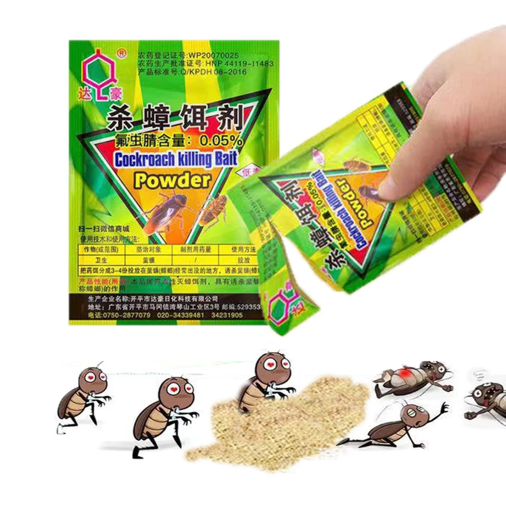 

10 Pack Home High Effective Cockroach Killing Bait Powder Pesticides Insecticide