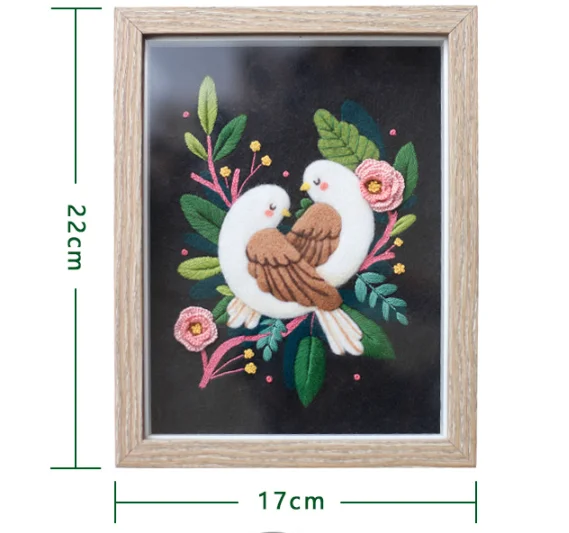 Материал для вышивки картины набор валяния с изображением птицы шерстяной