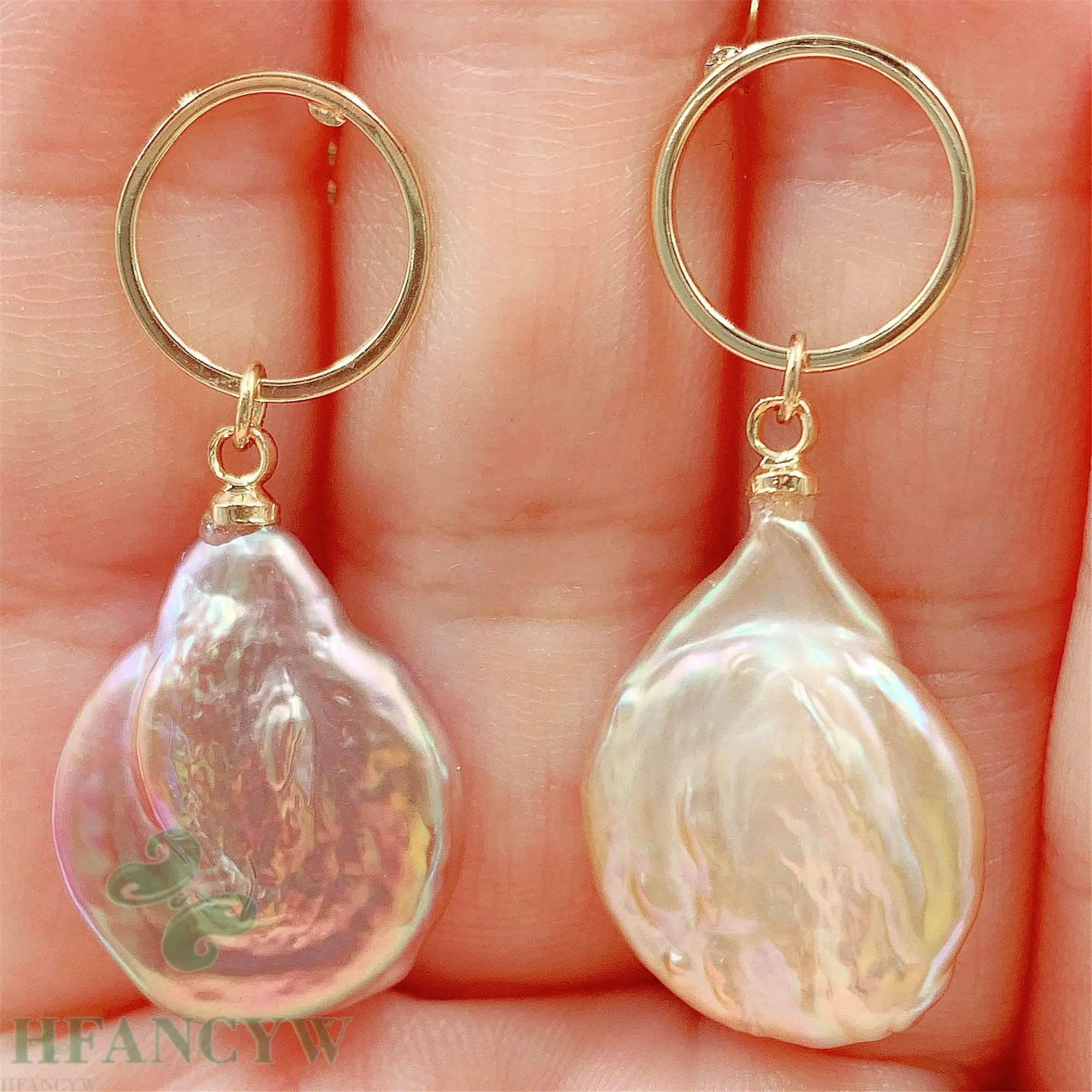 20X16 мм многоцветные жемчужные серьги в стиле барокко круглые гвоздики модные