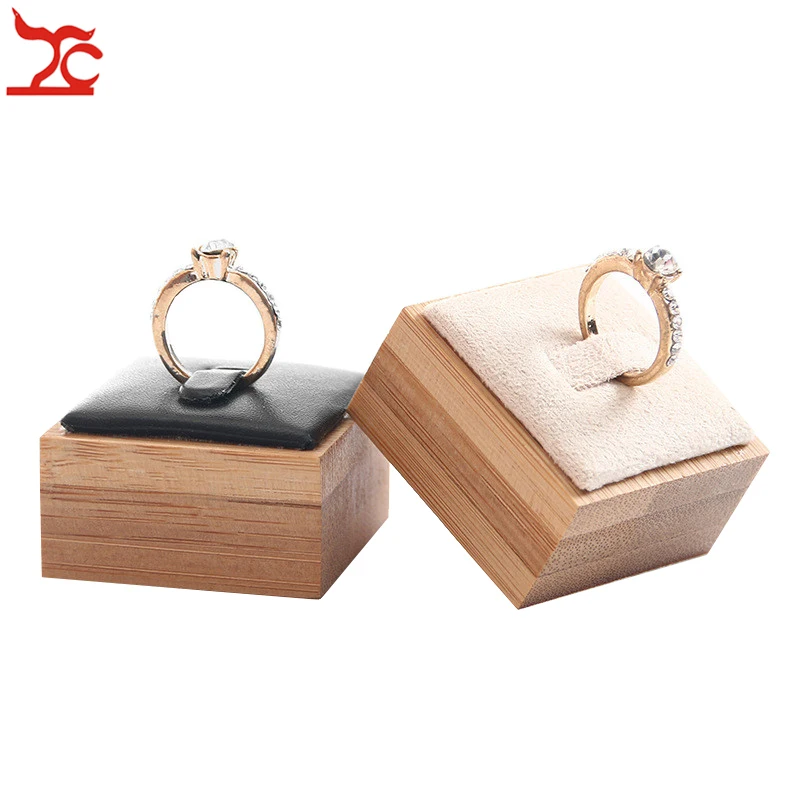 Натуральный бамбук кольцо ювелирные изделия Дисплей стенд модные бриллиантовые