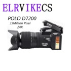 Цифровая камера ELRVIKECS 2021 HD POLO D7200, Профессиональная зеркальная видеокамера с автоматическим фокусом, с 24-кратным оптическим зумом и тремя объективами