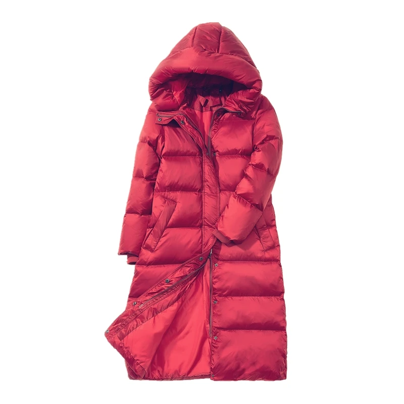 Зимняя куртка женская парка 2019 европейский бренд белая на утином пуху для женщин