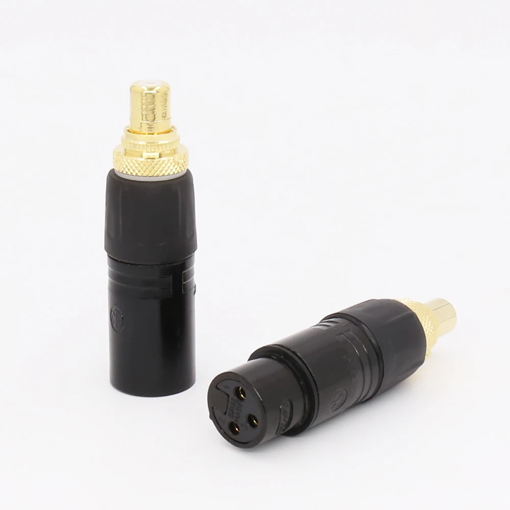 2x XLR для RCA гнездо адаптер Золотой сбалансированный кабель штекер мужской