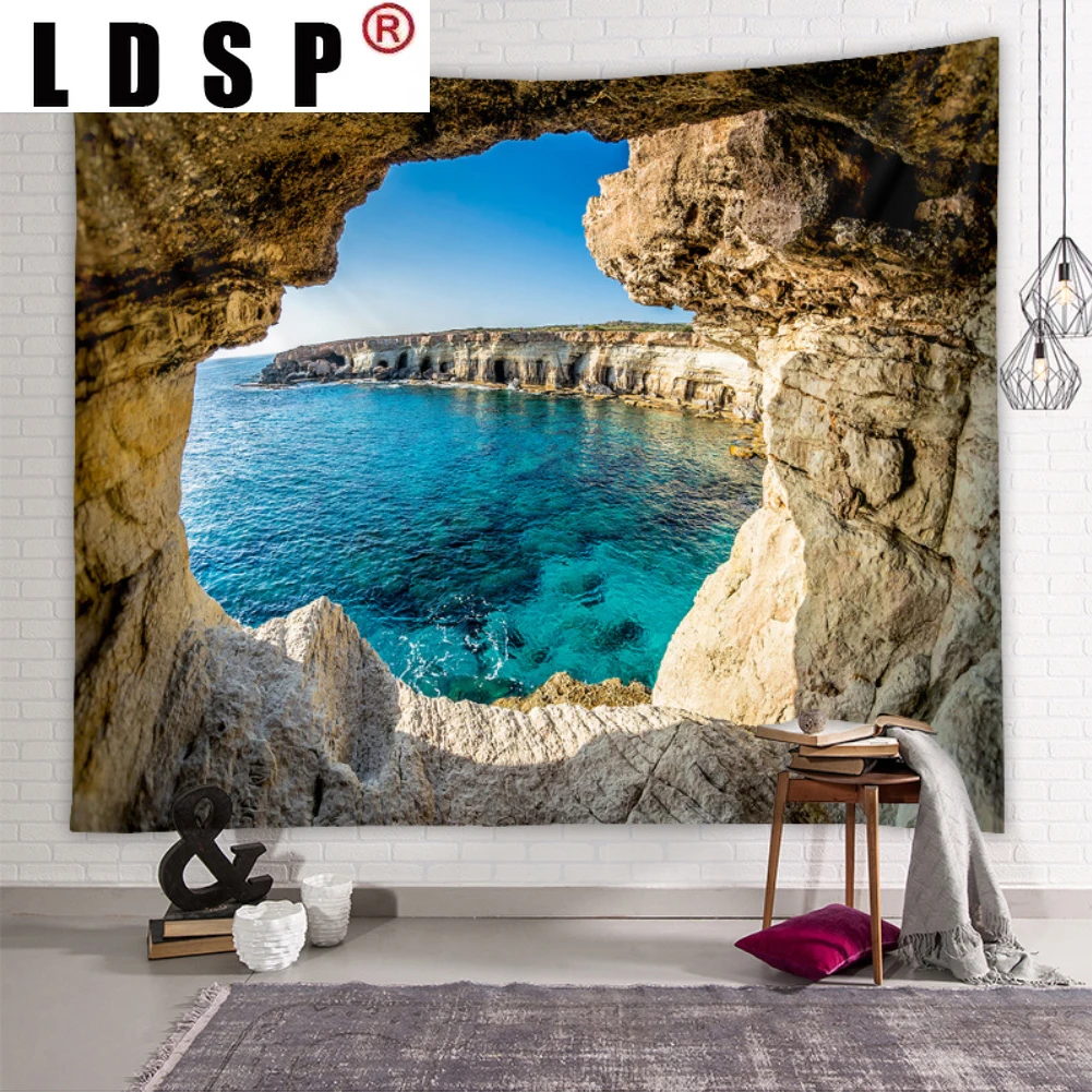 

LDSP Sea Beach natural Landscape Tapestry Wall Hanging Rug Background Cloth Beach Mat Blanket Art Bedroom Dorm Home Decor