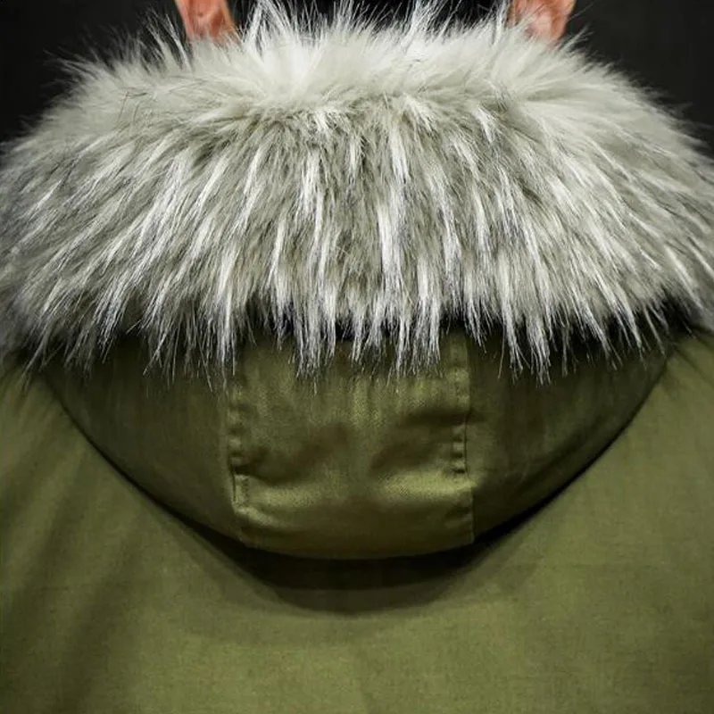 MKASS мужская куртка с меховым капюшоном свободная тактическая бомбер в стиле