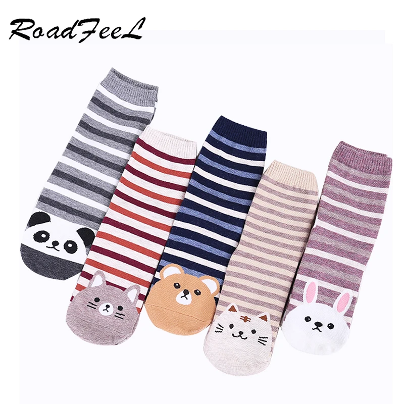1 пара милых женских носков в стиле Харадзюку с рисунком животных|Чулки| |