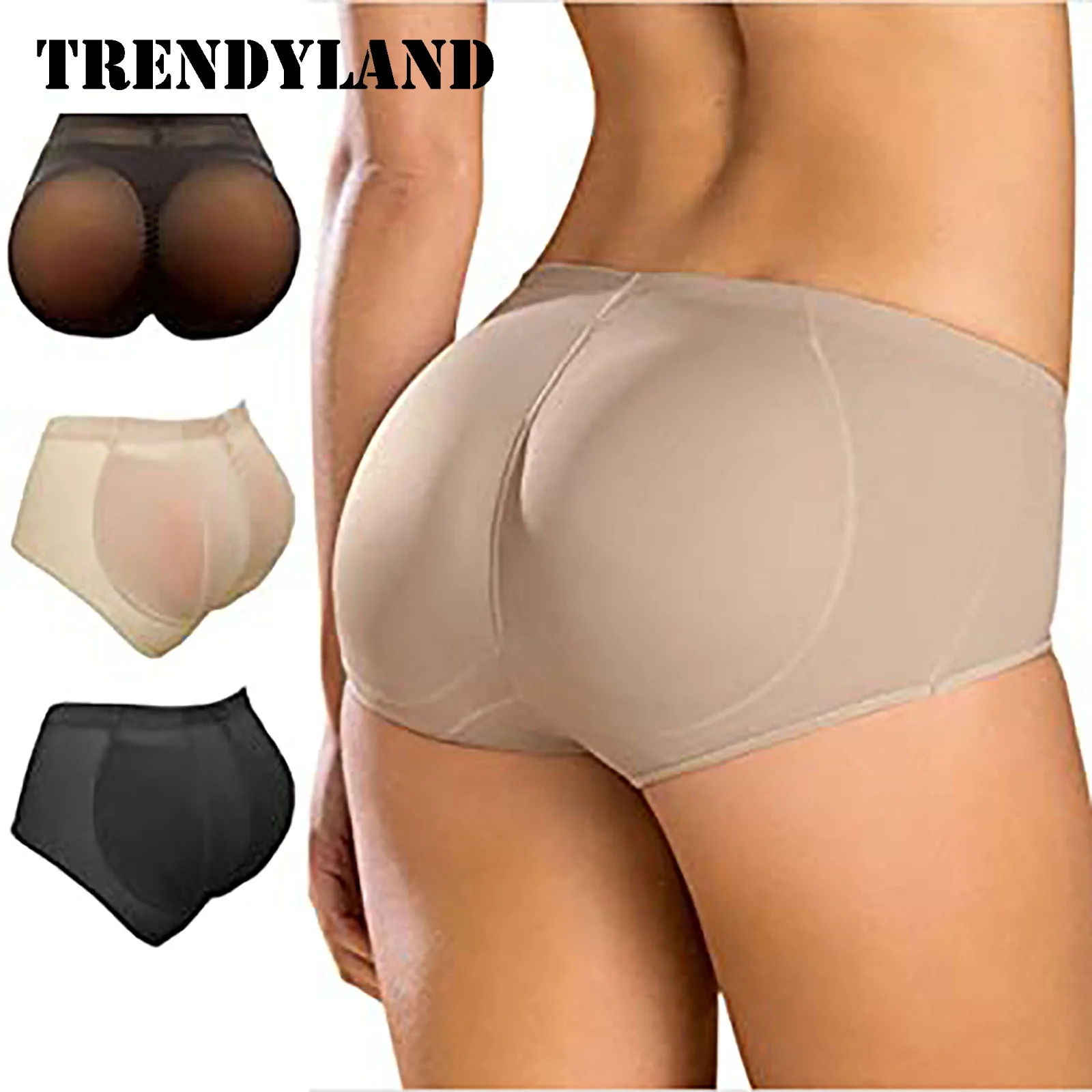 

Women Solid Color Panties Silicone Butt Padded Buttocks Enhancer Body Shaper Push Up Pads Panty Set Panties Dropshipping