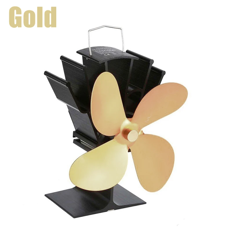 

Fireplace Stove Fan 4 Blade Heat Powered komin Fireplace Fan Wood Burner Eco Fan Home Efficient Quiet Friendly Heat Distribution