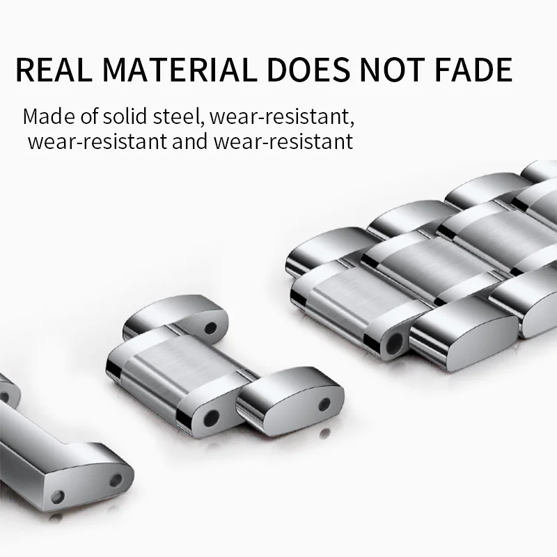 Stainless Steel Band Watch Strap Metal Wristband 12mm14mm 15mm 16mm 17mm 18mm 19mm 20mm 21mm 22mm 23mm Bracelet arc interface