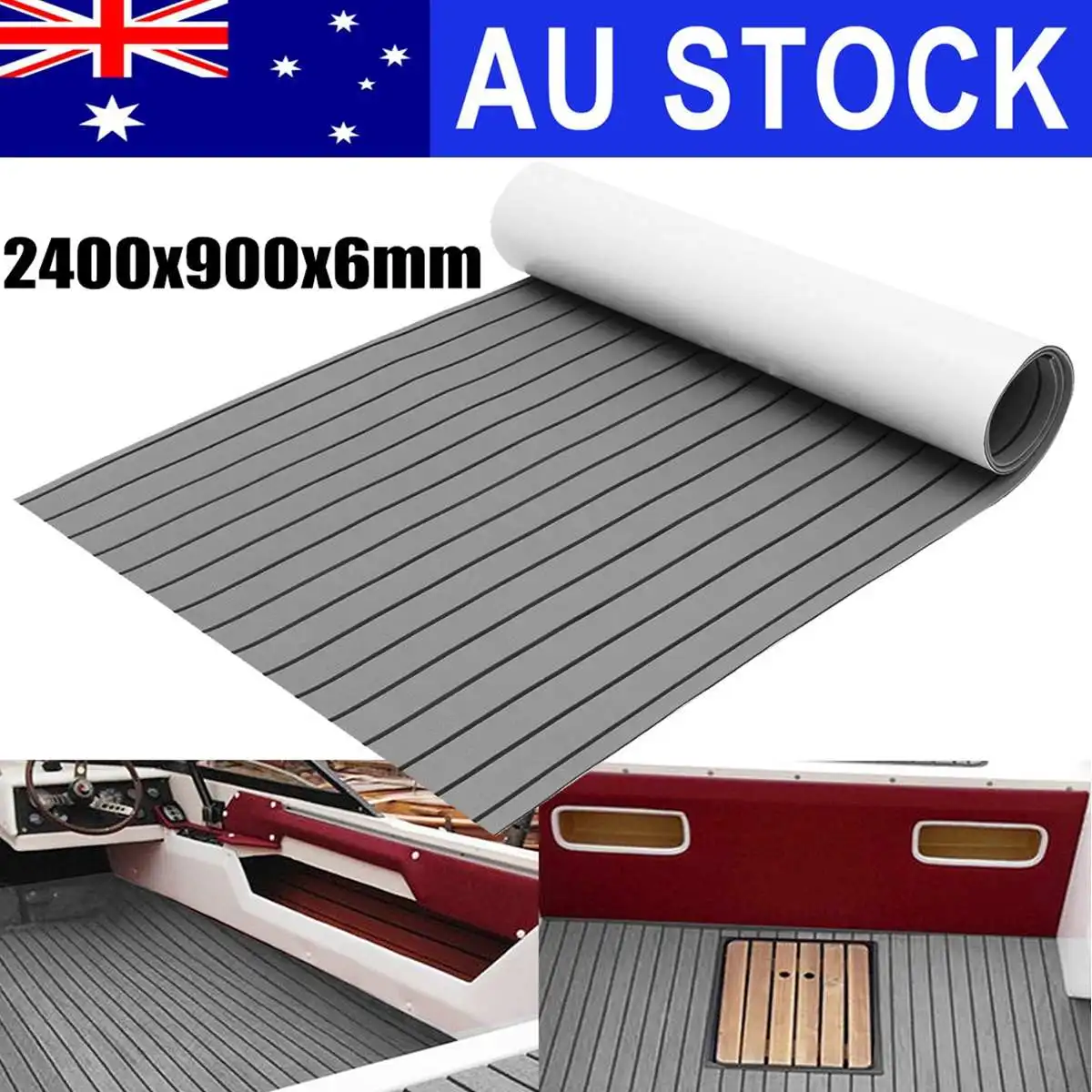 Self-Adhesive 2400x900x6mm Marine Floor Faux Teak EVA Foam Boat Decking Sheet Boat Decking Sheet Foam Flooring Mat Pad Decor