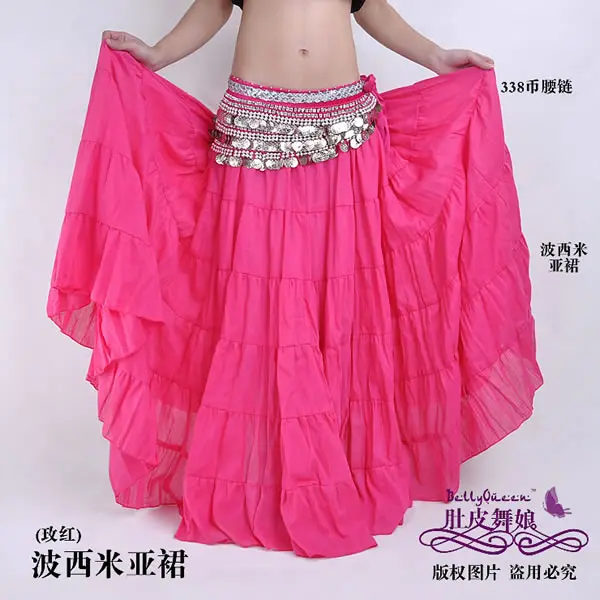 

8 Meters Belly Dance Costume Gypsy Tribal Linen Skirt Bohemia Dress