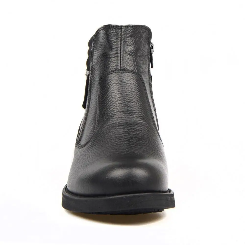 

FootCourt- Black Genuine Leather Men's Autumn Winter Boots New Design Men Fashion New Season Classic New etor Design Handcrafted
