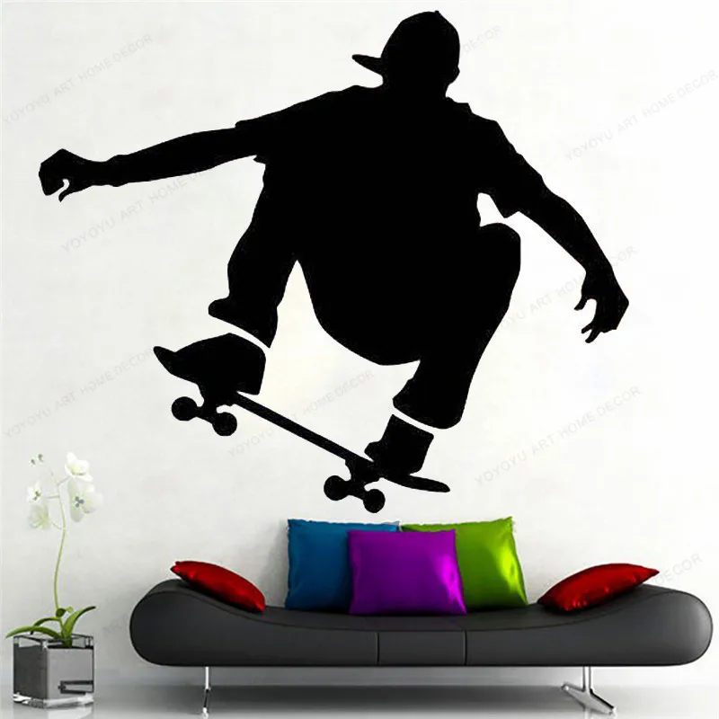 

SKATEBOARDER Skate Wall Sticker vinyl Skateboard Wall decal home decor Removable wall art mural HJ1126