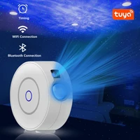 tuya app wireless control led smart star projector with colorful laser starry sky waving night light work with alexa google home
