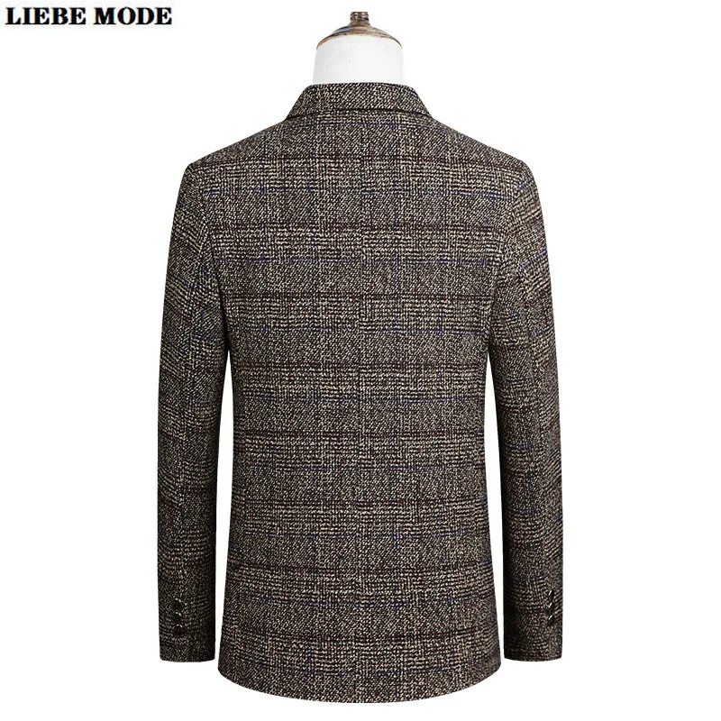 Весна Осень 2020 корейский стиль деловая мужская элегантная клетчатая куртка