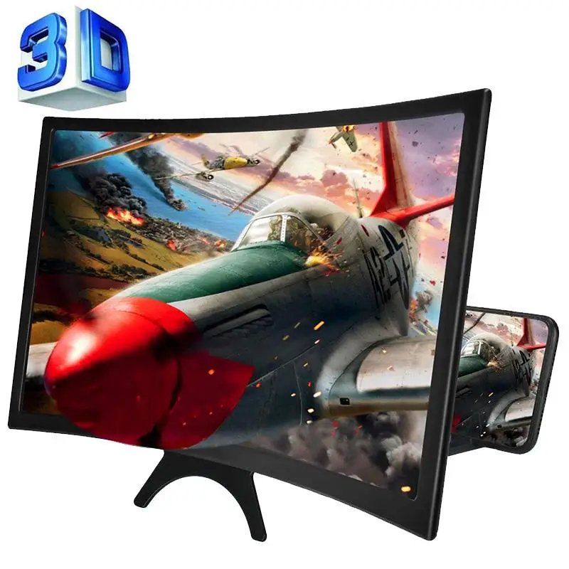 Фирменная Новинка 12 ''HD 3D Лупа изогнутые увеличенные Экран мобильный телефон