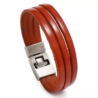 genuine leather bracelets mens jewelry vintage rope multilayer wrap wristband braceletsbangles for women