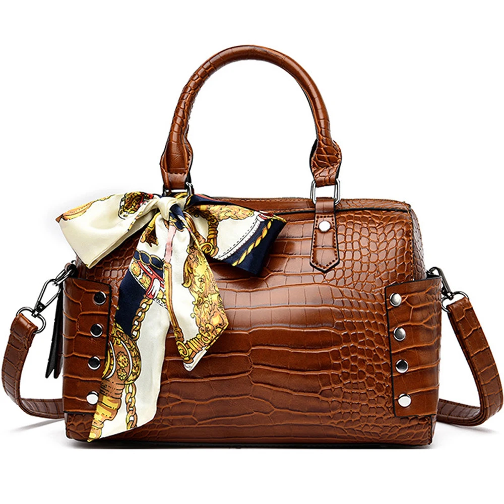 Женская сумка Роскошная Высококачественная сумка-тоут из крокодиловой кожи 5
