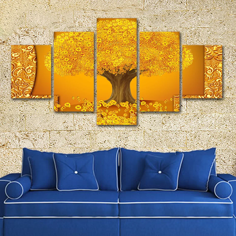 5 шт. Золотая денежная елка медная Наличная картина из страз вышивка крестиком