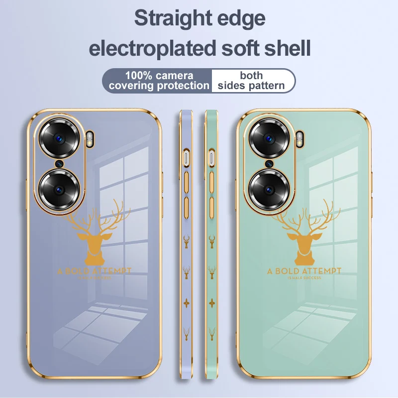 

Fashion And Thin Electroplating Deer Head Pattern Phone Case For Huawei Honor 20 30 30S 50 60 10i 20i 20S SE Pro Lite TPU Cover