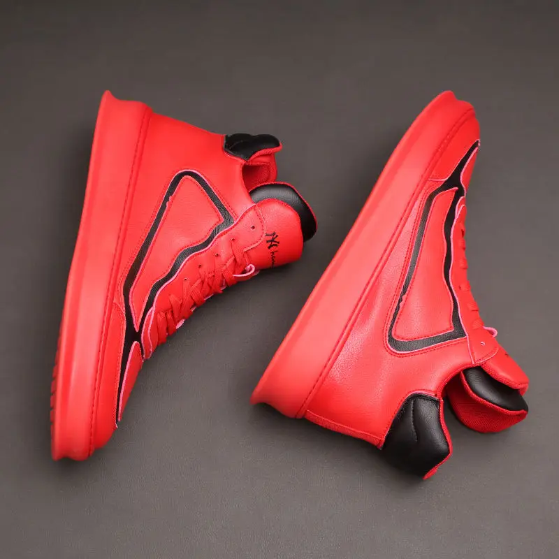 Jual Sepatu High-Top Stasiun Eropa 2021 Sepatu Bot Pergelangan Kaki Lift Fashion Jalan Kasual Multiwarna Spesial Papan Olahraga Musim Gugur Pria