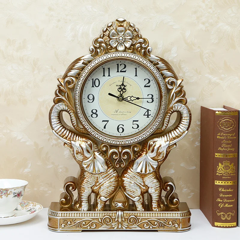 

Large Luxury Table Clock Vintage Creative Silent Antique Nordic Retro Table Clock Desk Bedroom Reloj De Mesa Home Decor AD50TC