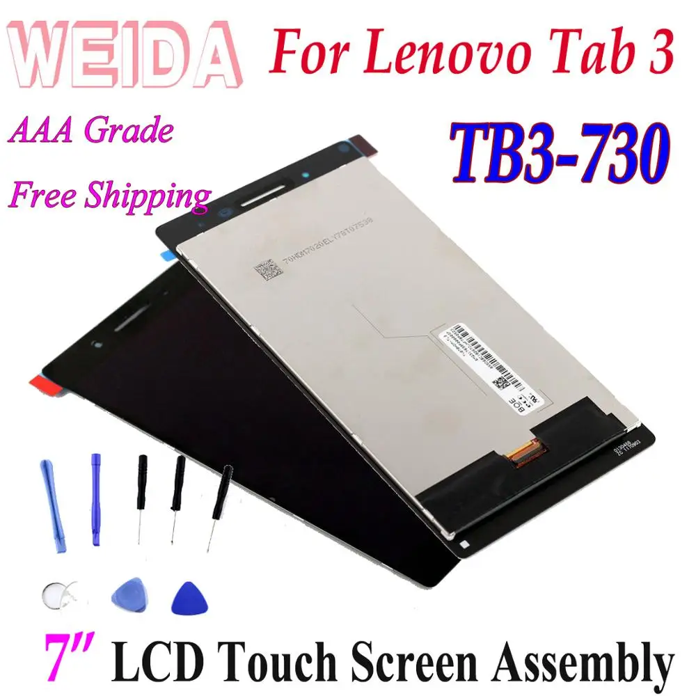 WEIDA/LCD Замена 7 &quotдля lenovo Tab3 Wi Fi 730 ЖК дисплей с сенсорным экраном в сборе 730F TB3