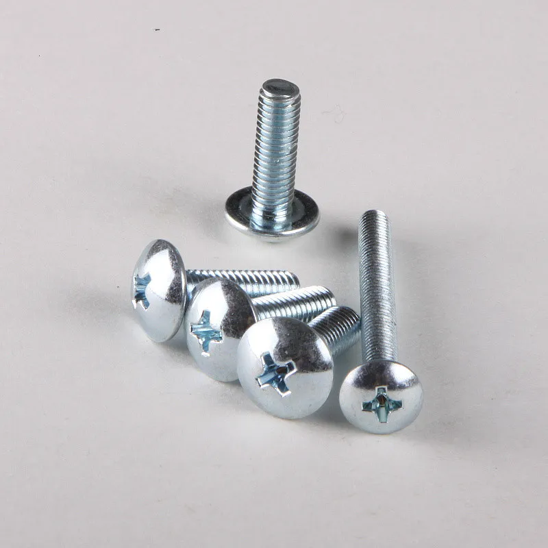

50PCS Large Flat Head Cross Machine Teeth Screws Cross Slot Large Flat Head Screws Umbrella Heads M3*6/8/10.......30mm