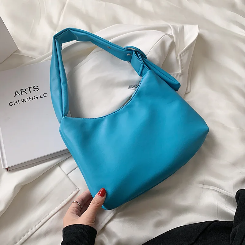 

Solid Color Women's Purses And Handbags Designer Leather Shoulder Crossbody Bags For Women 2021 New Fashion Underarm Sac A Main