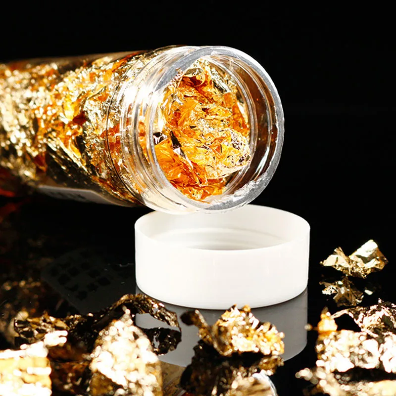 24 к Золотая/серебряная фольга съедобные хлопья из натурального золотого листа