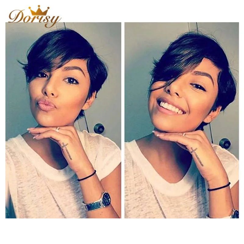 Женские парики из натуральных волос на сетке для черных женщин L-образной формы